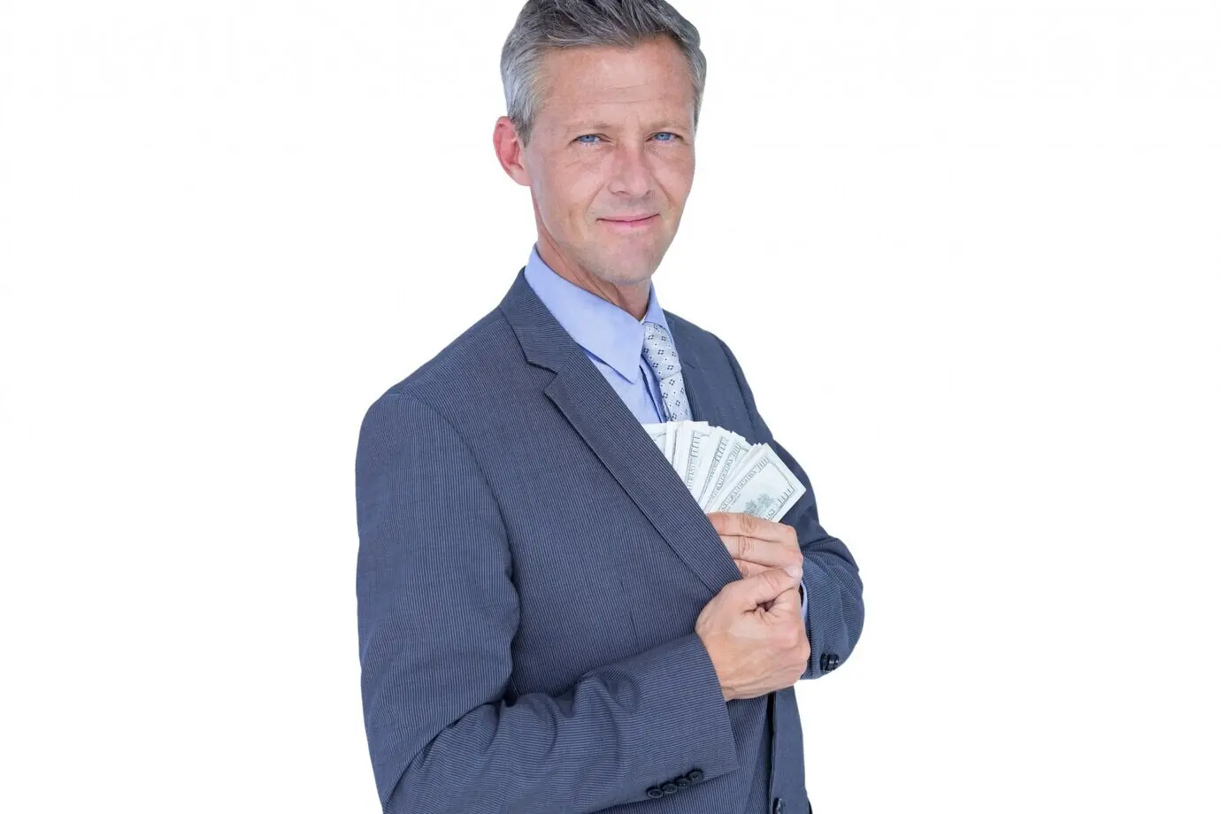 Stilvolles Studio, in dem ein Geldschein gehalten wird.